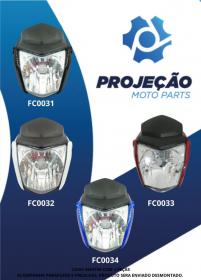 PROJEÇÃO MOTOPARTS..FAROL MOD ORIGINAL..YBR,TIT 00,150,160,BROS,POP,piscas,varetas de nível de óleo.